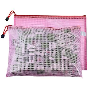 Imagem de Viyohoh 2Pack Mahjong Tile Bag, Mahjong Storage Bag with Zipper for Organizing Classroom Board Game Organization, Mahjong Gifts Accessories, Case Only (Pink)