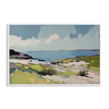 Imagem de Stupell Industries Arte giclée emoldurada branca brisa verde costeira por Elara Yasna, 20 x 30