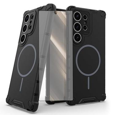 Imagem de Asuwish Capa de celular para Samsung Galaxy S25 Ultra 5G capa magnética com protetor de tela de vidro temperado e acessórios de celular de proteção híbrida S25Ultra 25S S 25 25Ultra 6.9 2025 feminino