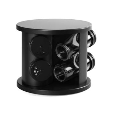 Imagem de Porta Condimentos Giratório Com 6 Potes De Vidro Porta Temperos Com Suporte Giratório 360° e Tampa Dosadora Premium