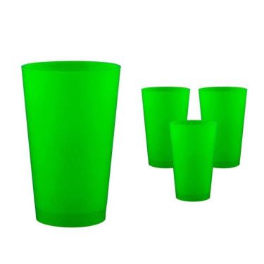 Imagem de Kit 4 Copos Cancun Verde Neon 320Ml Plástico Premium