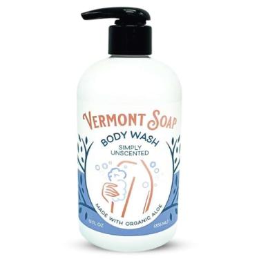 Imagem de VERMONT SOAP Sabonete líquido corporal natural com manteiga de karité, gel suave para hidratar e acalmar a pele, sabonete líquido sem fragrância para mulheres e homens (simplesmente sem cheiro, 340 g)