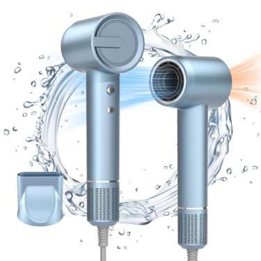 Imagem de Secador de cabelo iônico de secagem rápida – Secador de cabelo com motor sem escova de alta velocidade de 110.000 RPM para mulheres | Secador de cabelo com controle térmico de baixo ruído e íons