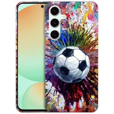 Imagem de GlamCase - Capa de PC com estampa de futebol em cor vintage para S24FE branca