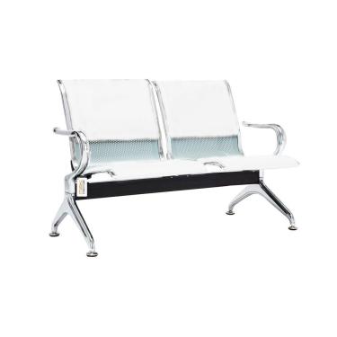 Imagem de Cadeira Longarina Com Est Cromada 2 Lugares Colors Branco