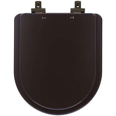 Imagem de Assento Sanitário Mdf Soft Close Nuova Marrom Fosco Para Vaso Deca Com Ferragem Marrom