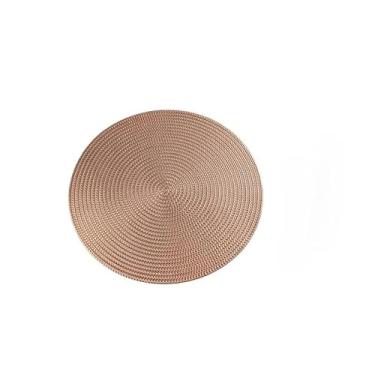 Imagem de Sousplat Jogo Americano 6 Unidades Redondo Jantar para Mesa Posta Descanso de Prato(Rosa Metalico,Kit 6)