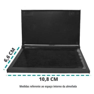 Imagem de Almofada Para Carimbo N3 Preto com Tinta Aplicada 10,8 x 6,6 - Radex 