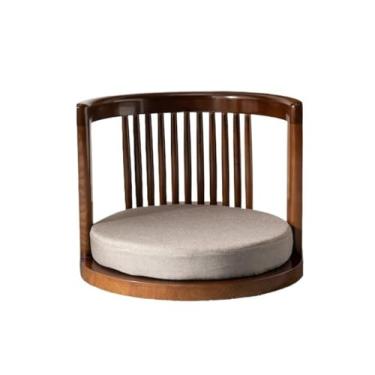 Imagem de GRFIT Cadeira de chão portátil, cadeiras de tatame cadeiras de encosto de material de madeira maciça, cadeiras de sala de chá estilo japonês, cadeiras de sofá-cama preguiçosas sem pernas, cadeiras de