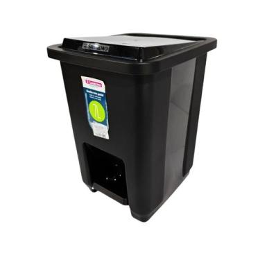 Imagem de Lixeira com Pedal Plástico 7L Preto Sanremo
