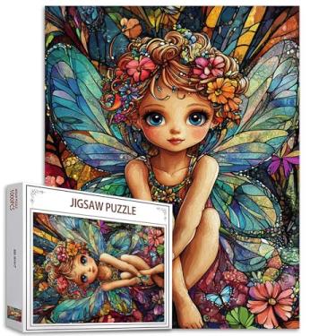 Imagem de Wings Girl Quebra-cabeça de 1000 peças para adultos asas de borboleta quebra-cabeça para atividades em família desafiadoras jogo anjo arte quebra-cabeça para decoração de casa presentes exclusivos 50