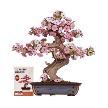 Imagem de Quebra-cabeça de madeira 3D Rowood Sakura Bonsai Tree para adultos e c