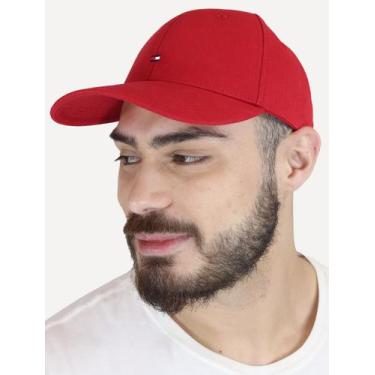 Imagem de Boné Tommy Hilfiger Masculino Classic Cap Flag Tape Vermelho, UN