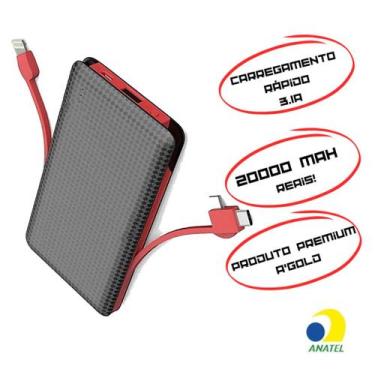 Imagem de Bateria Portátil Carregador Reserva de Viagem 20.000mAh - Espada