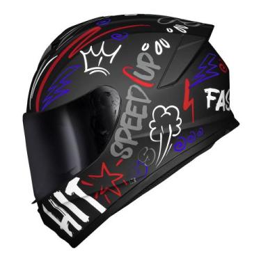 Imagem de Capacete Race Tech Hit Faster Preto e Vermelho Fosco, 56