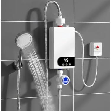 Imagem de ALisasin Chuveiro Elétrico Sem Tanque, Aquecedor De Água Termostático, Temperatura Ajustável, Banheiro Doméstico, À Prova D'Água, Máquina Aquecimento Instantâneo