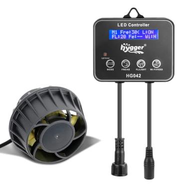 Imagem de hygger Bomba Wavemaker Inversor de Aquário 2114 GPH com Controlador de LED, Cabeça Submersível Ultra Silenciosa DC 24V 18W com Base Magnética, Bomba de Circulação para Tanque de Água Doce de Água