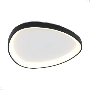 Imagem de Luminária Plafon Teto Seixos Moderno Sobrepor 33W Preto Led