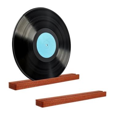 Imagem de Suporte de parede para disco de vinil, suporte de disco de vinil montado na parede, prateleira de discos de madeira, suporte para exibição de álbuns, prateleira flutuante para armazenamento de álbuns