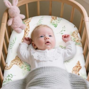 Imagem de 2/3 peças capa de trocador de fraldas de algodão com tiras elásticas macia, respirável, confortável, estável, trocador de fraldas, capa de lençol para crianças em casa (marrom, 2 peças)