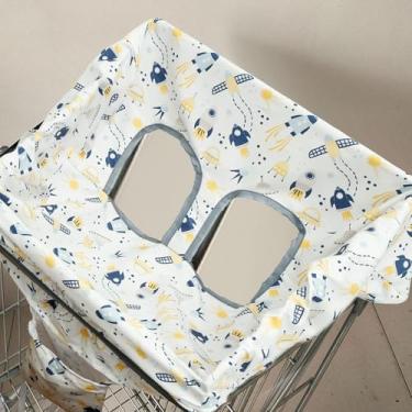 Imagem de Capa de carrinho de compras para bebês, capa de carrinho de poliéster para bebês, macia e confortável com bolsa de armazenamento para cadeiras altas, balanços, carrinhos infantis (estampa animal)
