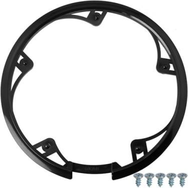 Imagem de LUORNG 48 dentes, 10 cm, 5 furos, bicicleta, pedaleira, corrente, capa de roda, espaçamento do orifício adjacente, 10 cm/3,94 pol, capa preta com 5 parafusos