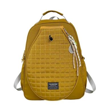 Imagem de Colaxi Bolsa de tênis, bolsa de pickleball para pickleball, badminton, de viagem de grande capacidade, leve e multifuncional para mulheres e homens, Amarelo com Pingente