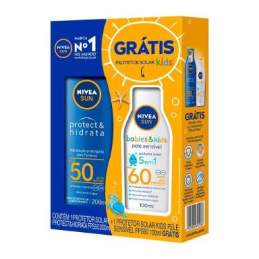 Imagem de Kit Protetor Solar Nivea Sun Adulto Fps50 200ml + Protetor Solar kids 
