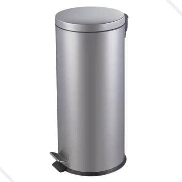 Imagem de Lixeira Cozinha Inox 30l Com Pedal E Cesto Removível De Piso