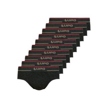 Imagem de Kit com 10 Cuecas Slip Lupo 624-003, Preto, M