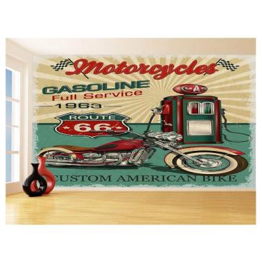 Imagem de Papel De Parede Moto Retrô Arte Gasolina Pump 3,5M Bkm125