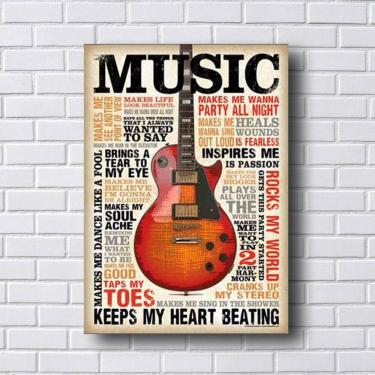 Imagem de Placa Decorativa Poster Music em MDF 3MM 30x20cm