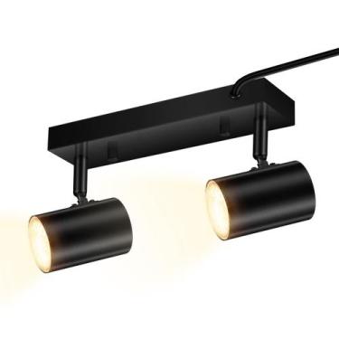 Imagem de Kit de iluminação de trilhos AUQUEE 2 Light Black Industrial LED