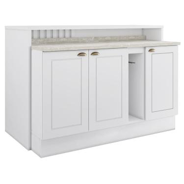 Imagem de Kit Ilha Gourmet com Balcões 80cm, 40cm e Porta Toalha Americana - Móveis Henn