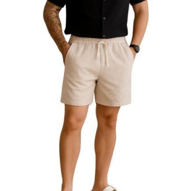 Imagem de Short Linho Bermuda Masculina Mauricinho Curto Bolso Faca - Prime Star