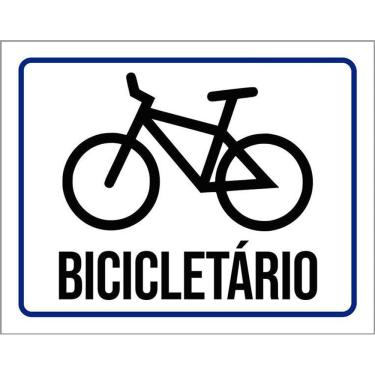 Imagem de Placa Sinalização Condomínio Bicicletário 36X46