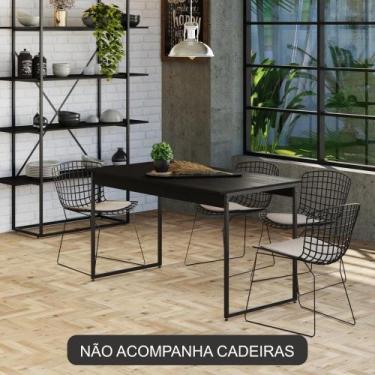 Imagem de Mesa de Jantar Tub 135 cm Est.Preta - Metalig, Preto Ônix
