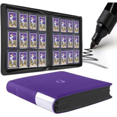 Imagem de D DACCKIT Toploader Binder 12 Pocket - Fits 480 Cards，12 Pocket Top Loader Binders for Cards with Sleeves Compatible with 3" X 4" Rigid Card Holders for Trading Cards or Sports Cards - Classic Purple