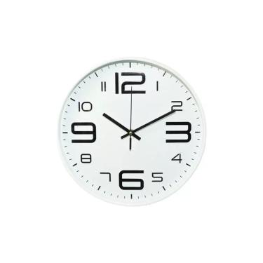 Imagem de Relógio de parede mural decorativo redondo 30cm branco