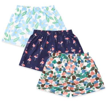 Imagem de Shorts de pijama Cinvik femininos, boxers, shorts de dormir, azuis M