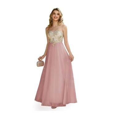 Imagem de Vestido de formatura BABYONLINE D.R.E.S.S. Chiffon A-line Rosa Escura 