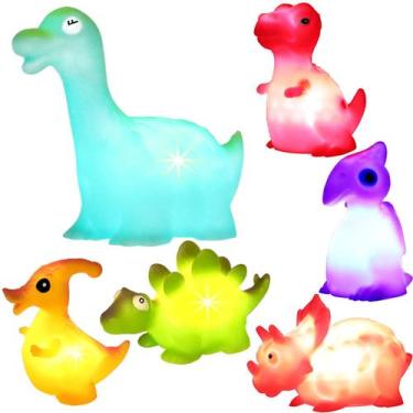 Imagem de Brinquedos de banho VEYLIN Floating Light-Up Dinosaur 6 unidades para 