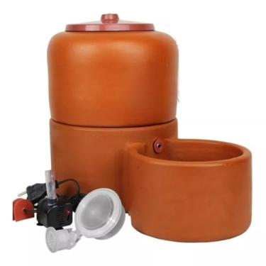 Imagem de Fonte Bebedouro Pet Gato E Cães Com Vela Bomba 4Litros Cerâmica Bivolt Filtro Carvão Ambiente Residencial Bebedouro Para Gatos