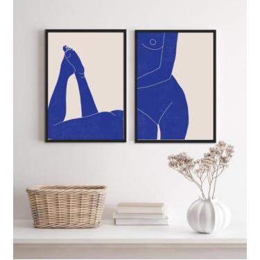 Imagem de Kit 2 Quadros Quarto Nú Artistico ul 24X18Cm - Com Vidro - Quadros On-