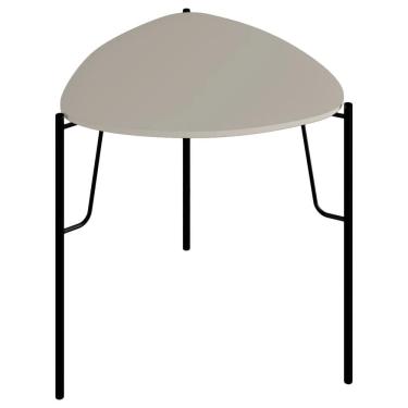 Imagem de Mesa Lateral Para Sala De Estar Alta Pés Industrial Preto Alef I03 Grigio - Lyam Decor