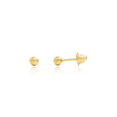 Imagem de Brinco de Bolinha 2,5mm em Ouro 18K Coleção Baby
