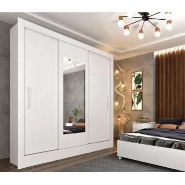 Imagem de Guarda Roupa Valência com Espelho 3 Portas 4 Gavetas Tcil Móveis Branc