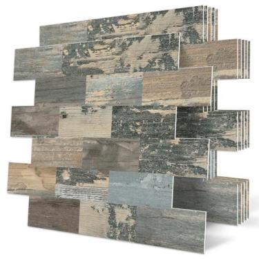 Imagem de Azulejo de parede Kitchen Backsplash DEWOO PVC, madeira autoadesiva