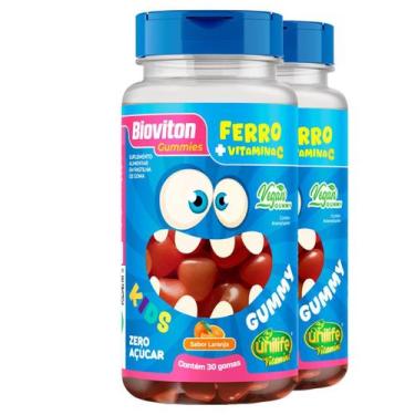 Imagem de Kit 2 Gummy Kids Ferro + C Unilife 30 Gomas Laranja