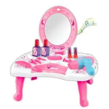 Imagem de Kit Penteadeira Infantil Acessórios Beleza Luz Som Banqueta - Útil Fer